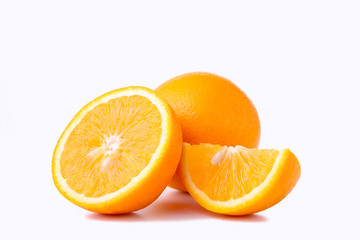 Ripe orange fruit on a white background