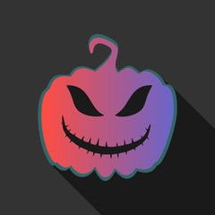 Icon in the form of a festive pumpkin made in the style of flat design