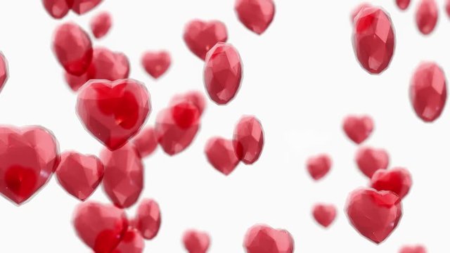Animation rotation of crystal heart. Abstract lovely background for Valentine's Day or movie about love and married. Animation of seamless loop.