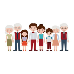 Obraz premium Grandparents parents and kids cartoons design