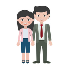 Isolated couple cartoon design
