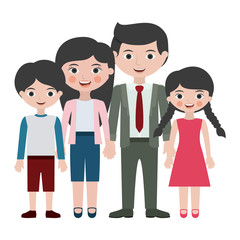 Parents daughter and son cartoon design