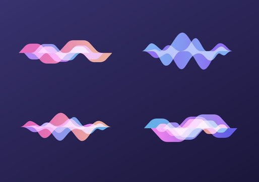 Sound waves set. Vector illustration personal assistant and voice  recognition on mobile app. For website and mobile website development. Eps  10. Stock Vector | Adobe Stock