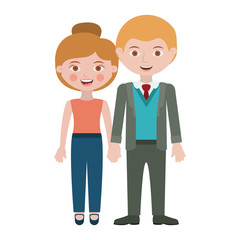 Isolated couple cartoon design