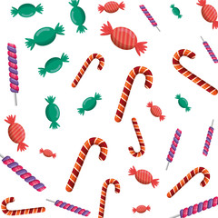 sweet candies set and canes pattern