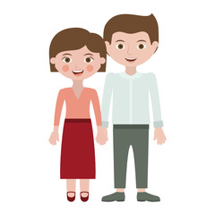 Isolated couple cartoon design