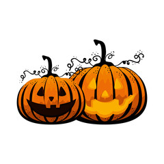 happy halloween pumpkins characters