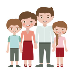 Parents daughter and son cartoon design