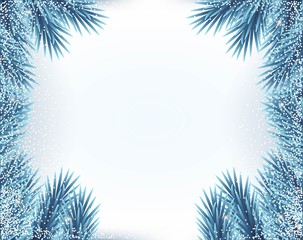 Fototapeta na wymiar Vector Christmas background with christmas tree. Holiday frame