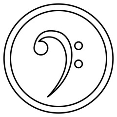 Isolated music note inside button design