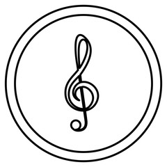 Obraz premium Isolated music note inside button design