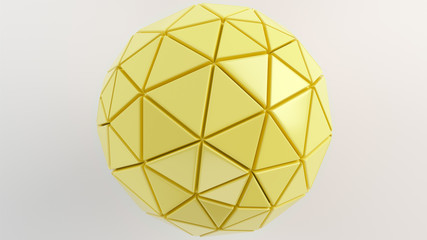 Yellow sphere on the white surface