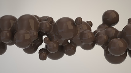 Abstract chocolate bubble from spherecial shapes