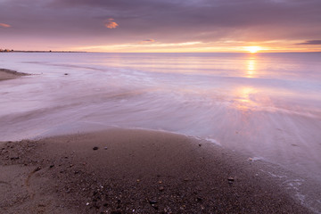 Beautiful sunrise of the Strait of Magellan