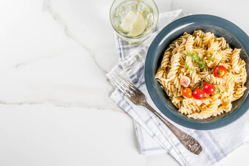 Classic italian pasta fusilli