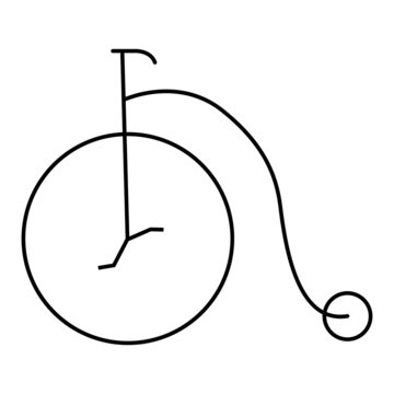 recommend clip art: A black and white silhouette of a Penny Farthing