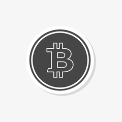 Bitcoin simple sticker, icon or logo