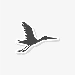Stork sticker or logo, Stork icon 