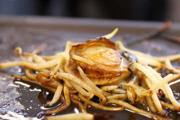 ホタテともやし鉄板焼き