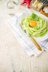 Vegan zucchini spaghetti pasta
