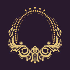 Vintage art frame. Vector template monogram initials. Elegant emblem logo for restaurants, hotels, bars and boutiques. It can be used to design business cards, invitations, booklets and brochures