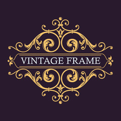 Vector monogram. Vintage art frame. Elegant emblem logo for restaurants, hotels, bars and boutiques. It can be used to design business cards, invitations, booklets and brochures