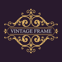 Vector monogram. Vintage art frame. Elegant emblem logo for restaurants, hotels, bars and boutiques. It can be used to design business cards, invitations, booklets and brochures