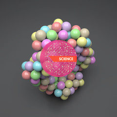 3d molecule structure. Vector illustration. Can be used for advertising, marketing, presentation.