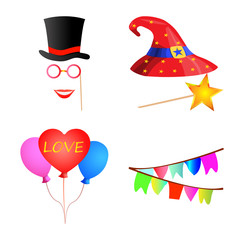 Vector illustration of party and birthday icon. Set of party and celebration stock symbol for web.