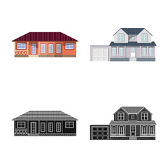 Vector design of building and front logo. Collection of building and roof stock symbol for web.