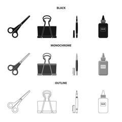 Vector design of office and supply symbol. Set of office and school vector icon for stock.