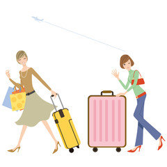 旅行をする女性達
