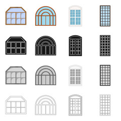 Obraz premium Isolated object of door and front logo. Collection of door and wooden stock symbol for web.