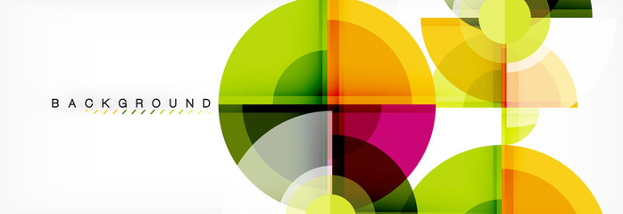 Abstract background - multicolored circles, trendy minimal geometric design