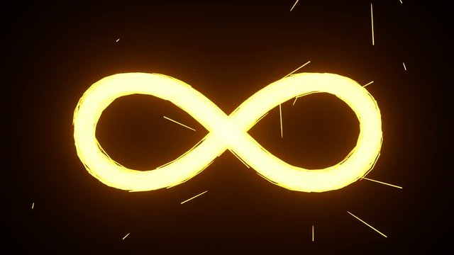 Infinfity symbol made of sparks (frontal)