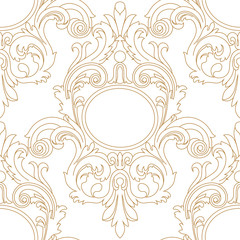 Golden vintage seamless pattern, ornament. Vector.