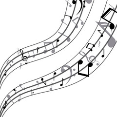 Isolated music note design