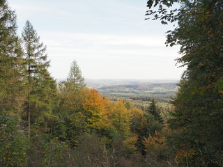 Keltischer Ringwall Otzenhausen im Herbst auf dem Dollberg - eine der eindrucksvollsten keltischen Befestigungsanlagen in Europa 
