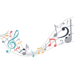 Isolated music note design