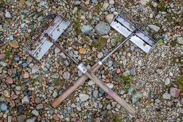 Thai comb - a tool for collecting blueberries, lingonberries in Finland.