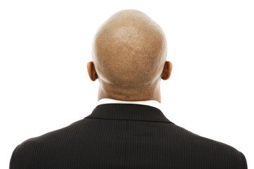 back of man isolated on white background