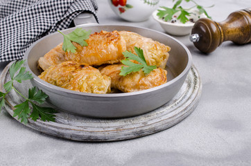 Fried stuffed cabbage