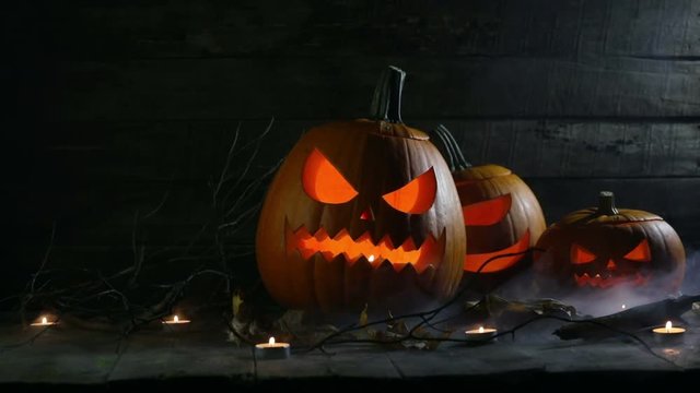 Halloween pumpkins and candles