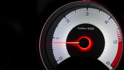 Car Speedometer Speed Gauge Red Hand White Dial Numbers Fast Tool