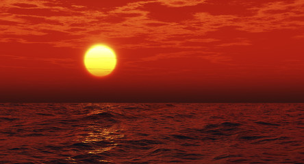 Fototapeta na wymiar Beautiful sea and sky at sunset