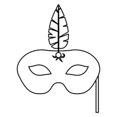 Isolated mask with feather of celebration design