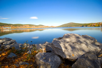 scenic view on lake in Ural mountains