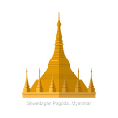 Naklejka premium Shwedagon Pagoda in Yangon, Myanma symbol icon