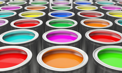Pots de peinture couleurs