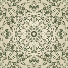 Fototapeta na wymiar Vector damask pattern ornament. Elegant luxury texture for ceramic tiles, wallpapers, fabrics or texture backgrounds. Exquisite floral baroque element.